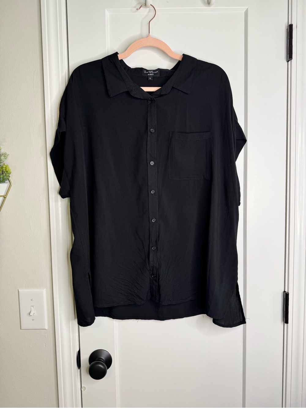 Velvet Heart Button Down Short Sleeve Top